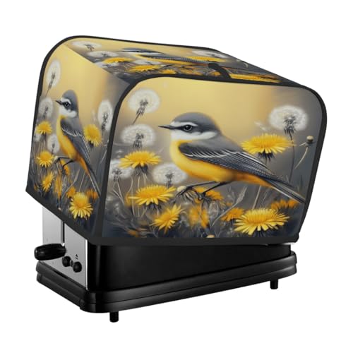 Toasterabdeckung für 4 Scheiben, Vogel, gelbe Blume, Löwenzahn, universell, staubdicht, wasserdicht, Toasterschutz, kratzfester Stoff für Küchengeräte Toasterabdeckung für 4 Scheiben, Vogel, gelbe Blume, Löwenzahn, universell, staubdicht, wasserdicht, Toasterschutz, kratzfester Stoff für Küchengeräte von HLBSDM