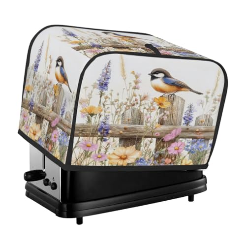 Toasterabdeckung für 4 Scheiben, Vogelzaun, Blumen, universeller, staubdichter und wasserdichter Toasterschutz, kratzfester Stoff für Küchengeräte Toasterabdeckung für 4 Scheiben, Vogelzaun, Blumen, universeller, staubdichter und wasserdichter Toasterschutz, kratzfester Stoff für Küchengeräte von HLBSDM