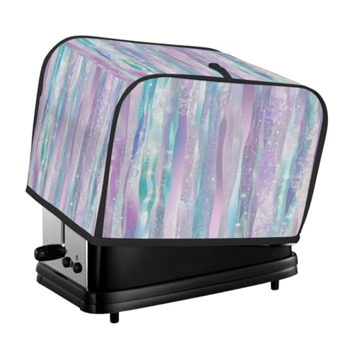 Toasterabdeckung für 4 Scheiben, buntes Glitzermuster, universeller staubdichter und wasserdichter Toasterschutz, kratzfester Stoff für Küchengeräte von HLBSDM