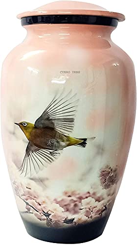 HLC Urnen Lovely Bird Flying Pink Urne für menschliche Asche – Erwachsene Beerdigungsurne handgefertigt – erschwingliche Urne für Asche (Erwachsene (90,7 kg) – 26,7 x 15,2 cm, Lovely Bird Flying Pink von HLC