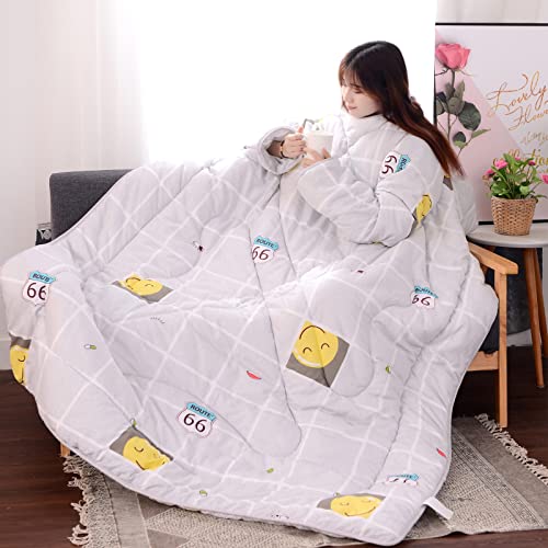 HLCUI Multifunctional Blanket, Lazy Quilt with Sleeves, Winter Warm Thickened Washed Quilt Blanket, Comfortable Lying and Enjoy Reading, Mobile Phone,D,150 x 200 cm von HLCUI