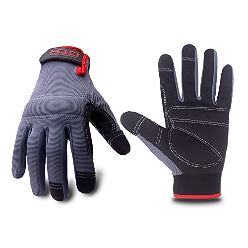 HLDD HANDLANDY Herren Arbeitshandschuhe feste Griffhandschuhe Mechanikerhandschuhe mit Touchscreen, Konstruktion Handschuhe, leichte Sicherheitsarbeitshandschuhe(XL, grau) von HLDD HANDLANDY
