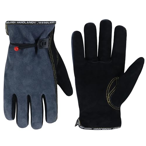 HLDD HANDLANDY Leder-Arbeitshandschuhe für Männer & Frauen – Rindleder-Garten- und Schweisshandschuhe von HLDD HANDLANDY