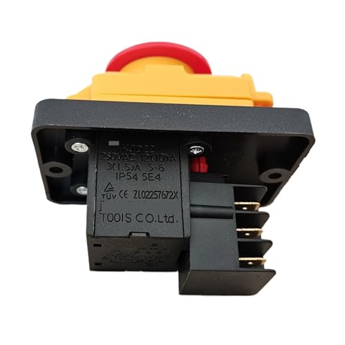 6Pins Electromagnetic Switch KJD22, ON-OFF Emergency Stop Push Button Switches 250VAC 12(10) A 3(1.5) A IP54 5E4 TUV von HLFLBAVATW