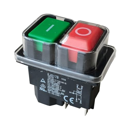 Electromagnetic Pushbutton Switches, Waterproof Emergency Stop Button Switch 16(12) A 10(8) A 250V 2HP 16A 220-240V KJD17B(KJD17B-BD-4P) von HLFLBAVATW