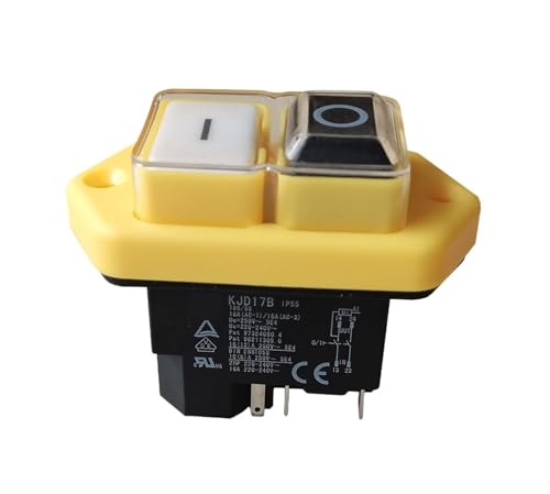 Electromagnetic Pushbutton Switches, Waterproof Emergency Stop Button Switch 16(12) A 10(8) A 250V 2HP 16A 220-240V KJD17B(KJD17B-C-5P) von HLFLBAVATW