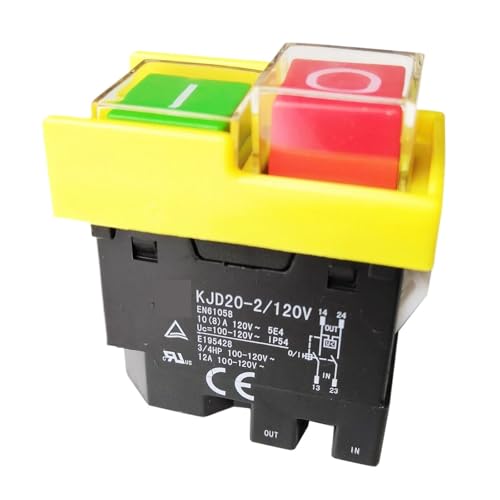Pushbutton Switches, KJD20-2 120V 220V 4Pin 10(8) A, Industrial Waterproof Push Button Switch(220V) von HLFLBAVATW