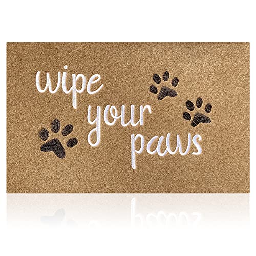 Fußmatte für den Außenbereich, Aufschrift Wipe Your Paws, Fußmatte für den Eingangsbereich, Willkommensmatten, rutschfeste Gummi-Rückseite, lustige Fußmatten für den Innenbereich, Hundematte Fußmatte für den Außenbereich, Aufschrift Wipe Your Paws, Fußmatte für den Eingangsbereich, Willkommensmatten, rutschfeste Gummi-Rückseite, lustige Fußmatten für den Innenbereich, Hundematte von HLFMVWE