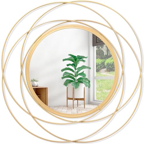 HLFMVWE Gold Spiegel für Wanddekoration, Zimmer Dekor, Metallspiegel Wanddekorationen für Wohnzimmer, Moderne dekorative Spiegel, Geschenke für Frauen & Mütter HLFMVWE Gold Spiegel für Wanddekoration, Zimmer Dekor, Metallspiegel Wanddekorationen für Wohnzimmer, Moderne dekorative Spiegel, Geschenke für Frauen & Mütter von HLFMVWE
