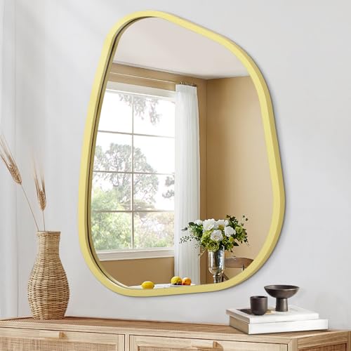 HLFMVWE Unregelmäßiger Hölzerner Gerahmter Klein Wandspiegel Moderner Ovaler Asymmetrischer Einzigartiger Hängender Spiegel Künstlerischer Schlafzimmer Wohnzimmer Eingang Flur 65 x 45CM HLFMVWE Unregelmäßiger Hölzerner Gerahmter Klein Wandspiegel Moderner Ovaler Asymmetrischer Einzigartiger Hängender Spiegel Künstlerischer Schlafzimmer Wohnzimmer Eingang Flur 65 x 45CM von HLFMVWE