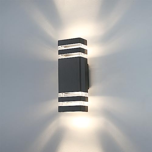HLFVLITE LED Außenwandleuchte Wandlampe up & down, Wasserdichte Außenlampe für Innen- und Außenbereich von HLFVLITE
