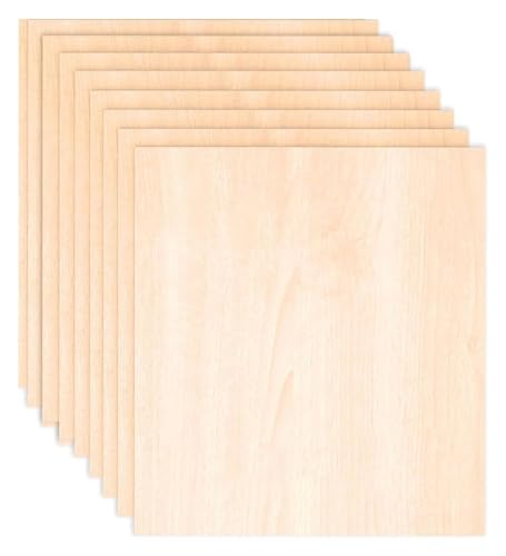 10 Stück Lindenholzplatten for Basteln, Sperrholzplatten mit glatter Oberfläche for Lasergravieren und -schneiden, Architekturmodelle, Färben(0.3x5x5cm) von HLHLH