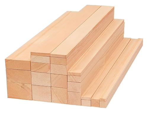 2 Stück, Kiefernholzstäbe, Holzdübelstange, natürliche lange Dübelstreifen, Holzstäbe, 50 cm Länge, 1 cm Dicke(1x2cm) von HLHLH