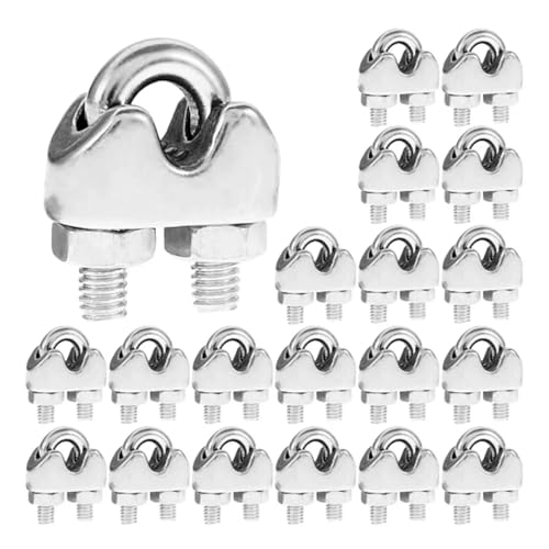20Pcs Drahtseilklemme M2-M10 Edelstahldraht U-Bolzen rutschfest(M220pcs) von HLHLH