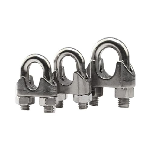 4 stücke M2 Bis M6 Wasserdicht 304 Edelstahl Drahtseil Klemme Mutter & Bolzen Sets U-förmigen Chuck Krawatte Schnalle Clip(Size M2 4pcs) von HLHLH