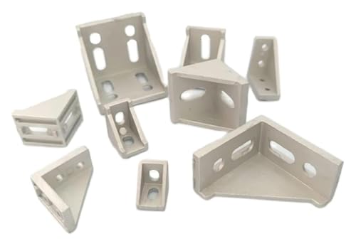 Eckhalterung for Aluminiumprofile, rechtwinklige Verbindungshalterung for Extrusionsprofile der Serien 2020, 3030 und 4040(Silver,10PCS 2028) von HLHLH
