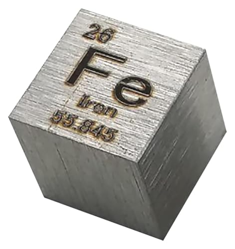 Eisenwürfel, Fe-Dichtewürfel, Elementwürfel, Periodensystem, geeignet for die Sammlung chemischer Elemente, wissenschaftliche Experimente(10x10x10mm) von HLHLH