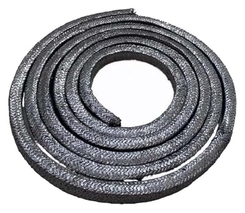 Graphit-Geflechtpackung Graphit-Drahtstangen-Pumpenventildichtung Graphit-Fülldichtung Graphit-Stopfbuchsenpackung Seillänge 2M(4 * 4mm) von HLHLH