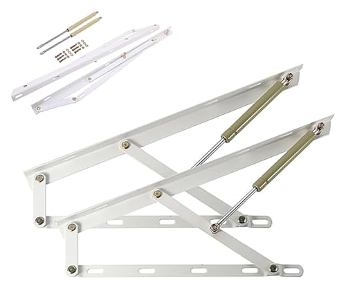 HLHLH 1 Paar Gasfeder-Bett-Lagerlift-Kit, pneumatische Stange for hydraulisches Bett, Möbelscharnier-Hebeausrüstung(White,120cm/3.9ft) von HLHLH