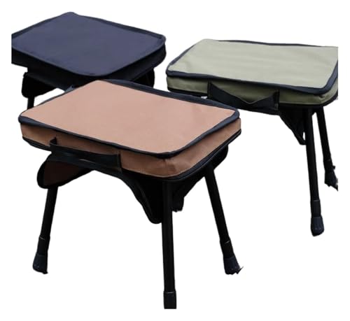 HLHLH Campingstuhl Outdoor Camping Taktischer Stuhl Klapphocker Leichter Ponyhocker Tragbarer Angelhocker aus Aluminium mit Aufbewahrungstasche(Green) von HLHLH