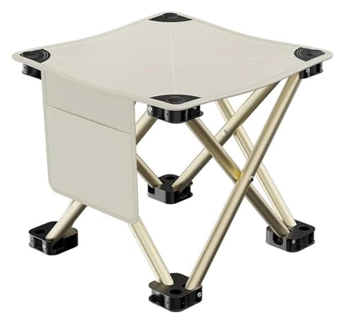 HLHLH Campingstuhl Picknickhocker Camping Leicht zu tragender Klapphocker Tragbarer Leichter Angelstuhl Klappstuhl Campinghocker(White,Small) von HLHLH