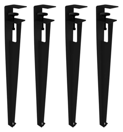 HLHLH Tischbeine mit Metallklemme for Couchtisch und Bar, F-förmiger Esstischfuß mit Bodenschonern, verstellbar und ohne Stanzen(Black,76cm(29.9in)) von HLHLH