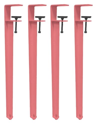 HLHLH Tischbeine mit Metallklemme for Couchtisch und Bar, F-förmiger Esstischfuß mit Bodenschonern, verstellbar und ohne Stanzen(Pink,71cm(27.9in)) von HLHLH
