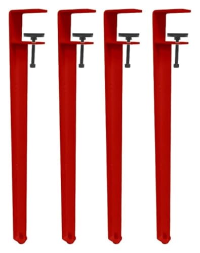 HLHLH Tischbeine mit Metallklemme for Couchtisch und Bar, F-förmiger Esstischfuß mit Bodenschonern, verstellbar und ohne Stanzen(Red,71cm(27.9in)) von HLHLH