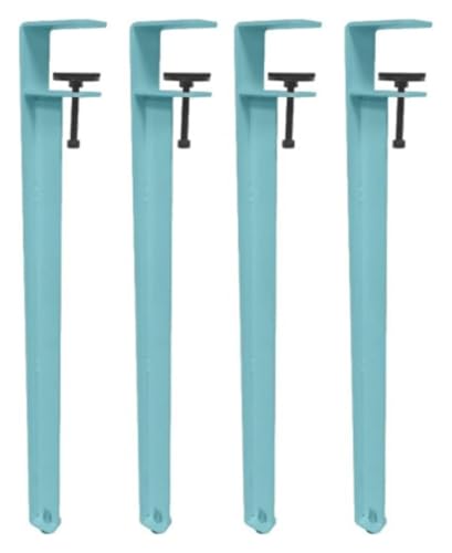 HLHLH Tischbeine mit Metallklemme for Couchtisch und Bar, F-förmiger Esstischfuß mit Bodenschonern, verstellbar und ohne Stanzen(Sky Blue,40cm(15.7in)) von HLHLH