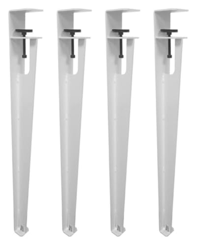 HLHLH Tischbeine mit Metallklemme for Couchtisch und Bar, F-förmiger Esstischfuß mit Bodenschonern, verstellbar und ohne Stanzen(White,76cm(29.9in)) von HLHLH