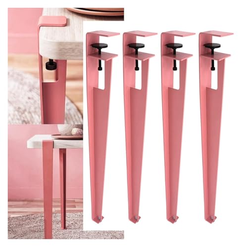 HLHLH Verstellbare Klemme an Tischbeinen for DIY-Möbel, F-förmige Frühstücksbarbeine aus Metall mit ， Design ohne Stanzen(Pink,4pcs) von HLHLH
