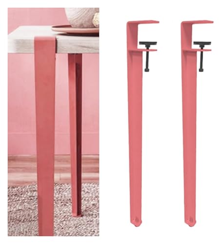 HLHLH Verstellbare Möbelbeine in F-Form, 71 cm, for Anklipsen von Tischbeinen for Arbeitstische, Couchtische, Stehtische(Pink,2pcs) von HLHLH