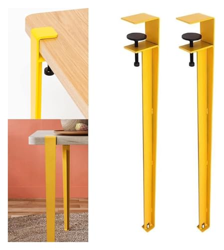 HLHLH Verstellbare Möbelbeine in F-Form, 71 cm, for Anklipsen von Tischbeinen for Arbeitstische, Couchtische, Stehtische(Yellow,2pcs) von HLHLH