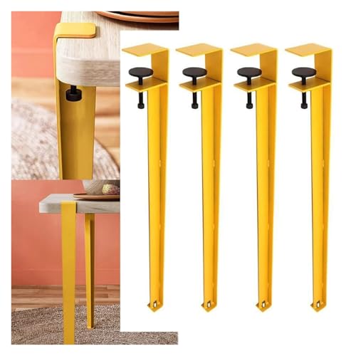 HLHLH Verstellbare Tischbeine aus Metall for DIY-Couchtische, mit Schutzpolster und Inbusschlüssel, F-förmiges Design, einfache Installation, kein Bohren erforderlich(Yellow,40cm) von HLHLH
