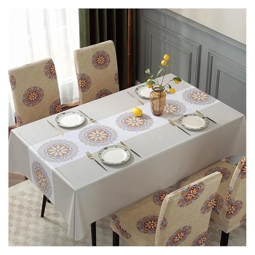 wasserdichte Tischdecke Home Rechteckige Tischdecken for Tisch PVC Tischdecke Partydekoration wasserdichte Tischabdeckung(01,140x200cm(55x78inch)) von HLHLH