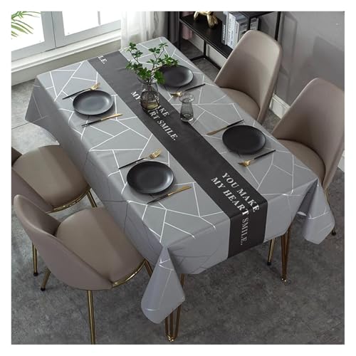 wasserdichte Tischdecke Modern Dark Series Printing Wasserdichter Tisch Hochzeitsdekoration Rechteckige Couchtische Abdeckung Picknickdecke(Zbq8370 (2),140240cm) von HLHLH
