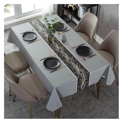 wasserdichte Tischdecke Modern Dark Series Printing Wasserdichter Tisch Hochzeitsdekoration Rechteckige Couchtische Abdeckung Picknickdecke(Zbq8370 (4),8585cm) von HLHLH