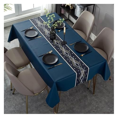 wasserdichte Tischdecke Modern Dark Series Printing Wasserdichter Tisch Hochzeitsdekoration Rechteckige Couchtische Abdeckung Picknickdecke(Zbq8370 (5),100160cm) von HLHLH