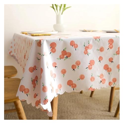 wasserdichte Tischdecke PVC Quadratische Rechteckige wasserdichte Tischplattenabdeckung Ölbeständige abwischbare Tischdecken(Apple Pattern,80x120cm) von HLHLH
