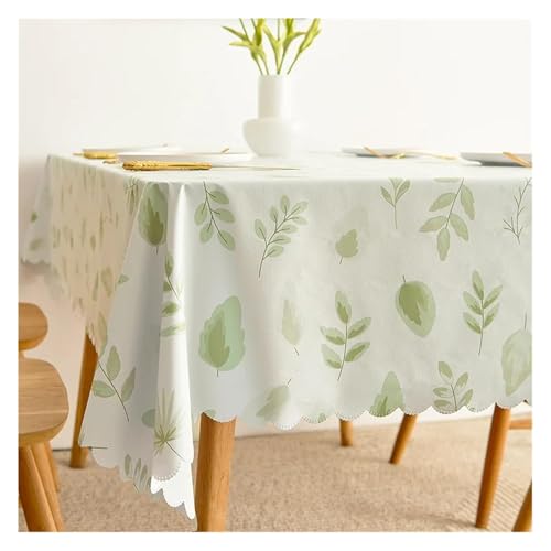 wasserdichte Tischdecke PVC Quadratische Rechteckige wasserdichte Tischplattenabdeckung Ölbeständige abwischbare Tischdecken(Leaf Pattern,120x120cm) von HLHLH