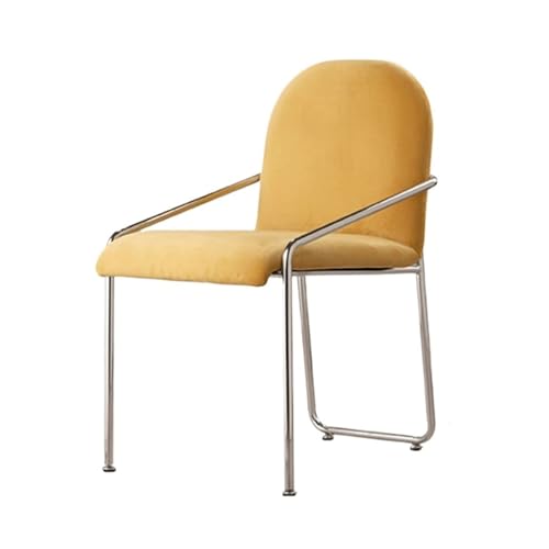 Esszimmerstühle Esszimmerstühle aus Samt, gepolsterter Küchen-/Esszimmerstuhl mit Rückenlehne und Metallbeinen for Wohnzimmer, Empfangszimmer, Wartezimmer, Schlafzimmer Esszimmerstuhl-Set(Yellow) von HLHLOP777