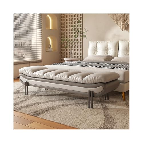 HLHLOP777 Aufbewahrungshocker Leichter Luxus-Schlafzimmer-Nachttischhocker, Bett-Fußhocker, Kleiderhocker, Bettcouch, Freizeit, Kleiner Sofahocker, Schuhbank Schlafzimmerbank(Dark Gray,Mittel) von HLHLOP777