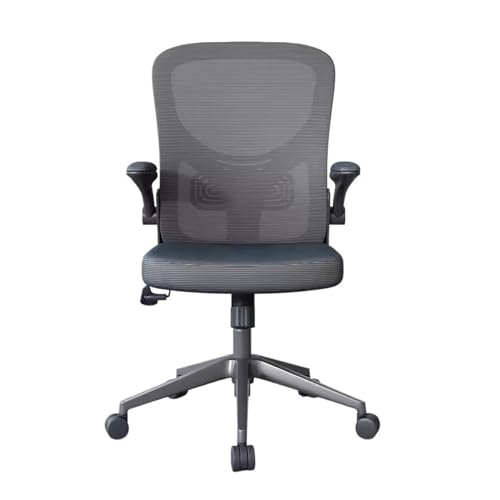 HLHLOP777 Bürokorte Bürostuhl, einfacher moderner Personalstuhl, drehbar, mit Armlehnen, Rückenlehne, Netzstoff, Salon-Verhandlungsstuhl Spielstuhl(Schwarz) von HLHLOP777
