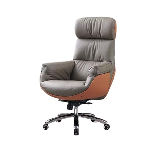 HLHLOP777 Bürokorte Bürostuhl, luxuriöser, bequemer Sitz, Heimcomputerstuhl, Chefsessel, Business-Bürostuhl, Liegestuhl for Nickerchen Spielstuhl(Grigio) von HLHLOP777