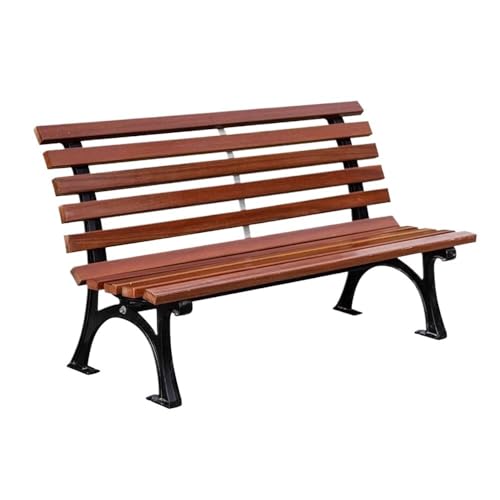 HLHLOP777 Gartenbank Parkbank for den Außenbereich, mit Stuhlbeinen aus Aluminiumguss und Rückenlehne aus Kunststoffholz, malerischer öffentlicher Terrassenstuhl Parkbank für draußen(Mittel) von HLHLOP777