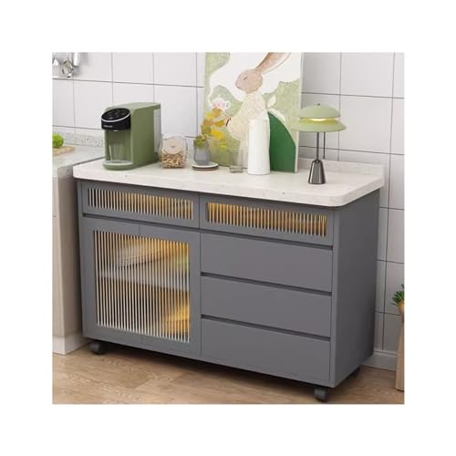 HLHLOP777 Kücheninsel Beistelltisch for Mahlzeiten, Schneidetisch, multifunktionaler Küchenschrank, Inseltisch, beweglicher Schrank Rollender Küchenwagen von HLHLOP777