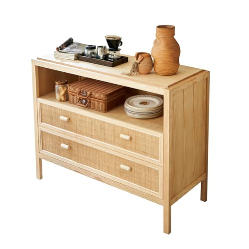 HLHLOP777 Lagerschrank Haushalt Multifunktionale Esszimmer Sideboard Mit Schubladen Wohnzimmer Gegen die Wand Massivholz Rattan Kleine Lagerung Schrank Sideboard Buffetschrank von HLHLOP777