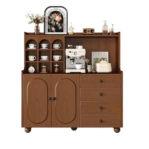 HLHLOP777 Lagerschrank Nussbaum Massivholz Esszimmer Sideboard an der Wand integriert Wohnzimmer Tee Lagerschrank Sideboard Buffetschrank von HLHLOP777