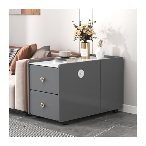 HLHLOP777 Lagerschrank Schiefer Sofa Sideboard Licht Luxus Couchtisch Seitenschrank Eckschrank Wohnzimmer Sofa Beistelltisch(Grigio,80x50x60cm) von HLHLOP777