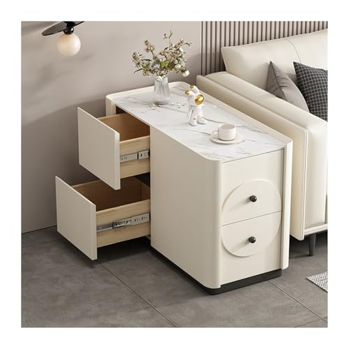 HLHLOP777 Lagerschrank Sofa Sideboard Rock Slate Massivholz Beistelltisch Wohnzimmer Home Kreativer Ecktisch Einfacher moderner Lagerschrank(80x30x55cm) von HLHLOP777
